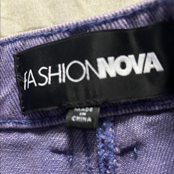 Fashion Nova Lavender Distressed Flare Jeans - Picture 3 of 5